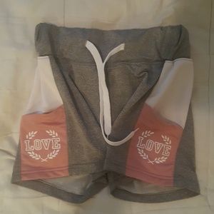 NWOT LOVE Gray/Pink Shorts